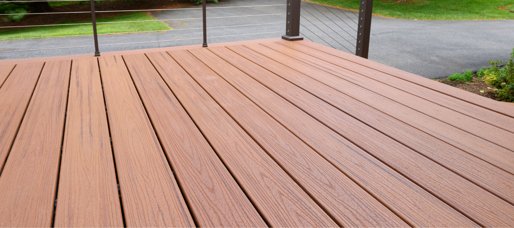 A close-up of deck boards.