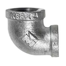 Muellar Galvanized 90° Reducing Elbow 150# Malleable Iron Threaded Fittings 1 1/2 x 1 1/4