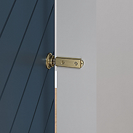 National Hardware Barn Door Lock 5 x 1-1/4 x 3/4, Brushed Gold