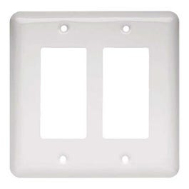 2-Gang Decorator Wall Plate, White