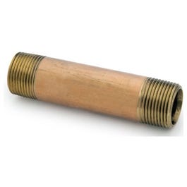 Red Brass Nipple, Lead-Free, 2 x 3-In.