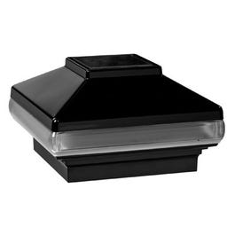 Solar Light Post Cap, Black, 4 x 4 x 4-In.