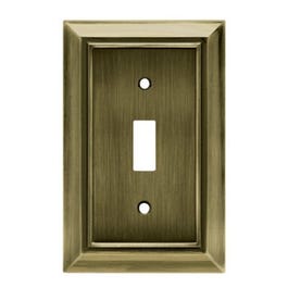 Toggle Wall Plate, 1-Gang, Architectural, Antique Brass Zinc