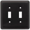 Toggle Wall Plate, 2-Gang, Stamped, Round, Matte Black Steel