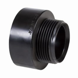 ABS/DWV Male Adapter, MPT x Hub, 1-1/2 x 1-1/4-In.