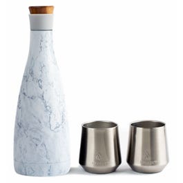 Carafe, Double-Wall Insulated, White Marble Finish, 50-oz.