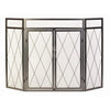 Fireplace Screen, Diamond Design, Antique Iron Steel, 32 x 50-In.