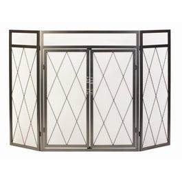 Fireplace Screen, Diamond Design, Antique Iron Steel, 32 x 50-In.